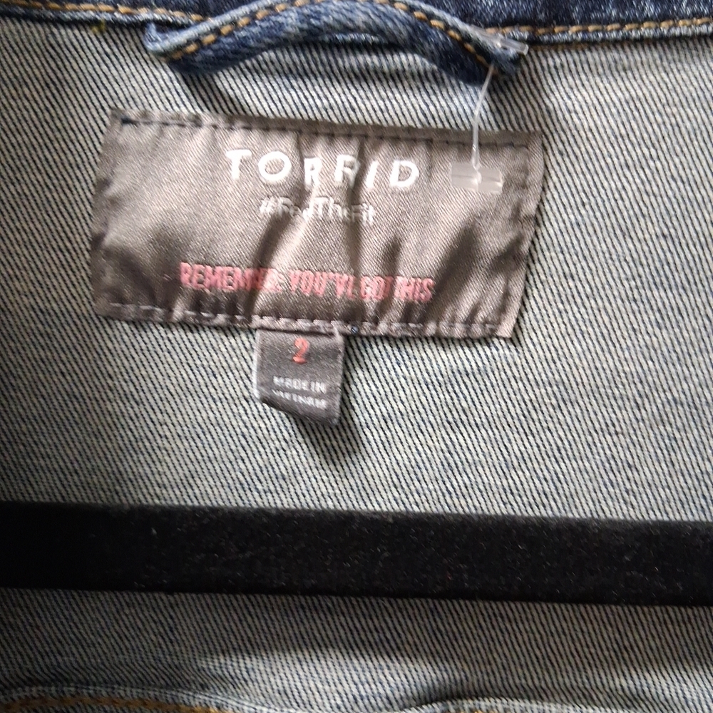 Torrid Dark Blue Denim Jacket Sz 2 18-20 2X - Picture 4 of 11